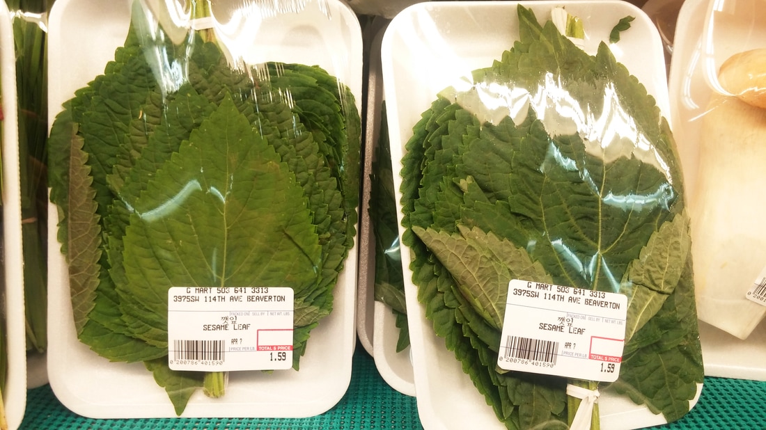 Perilla leaves packed